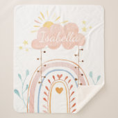 Leuke Waterverf Roze Regenboog Baby Sherpa Deken (Voorkant)