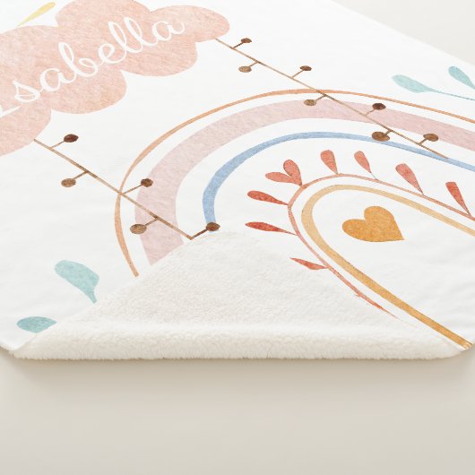 Leuke Waterverf Roze Regenboog Baby Sherpa Deken (3/4)