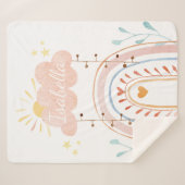 Leuke Waterverf Roze Regenboog Baby Sherpa Deken (Voorkant (horizontaal))