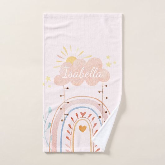 Leuke Waterverf Roze Regenboog Kinder Bad Handdoek (Handdoek)