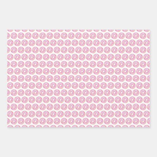 Leuke Waterverf Roze Sprinkle Donuts Patroon Inpakpapier Vel (Voorkant 3)