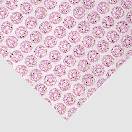 Leuke Waterverf Roze Sprinkle Donuts Patroon Tissuepapier (Detail)