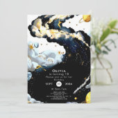 Leuke Waterverf Ruimte Verjaardag Kaart (Staand voorkant)