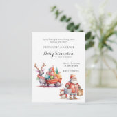 Leuke waterverf santa zwangerschapsaankondiging feestdagenkaart (Staand voorkant)