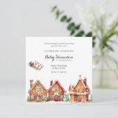 Leuke waterverf santa zwangerschapsaankondiging feestdagenkaart (Staand voorkant)