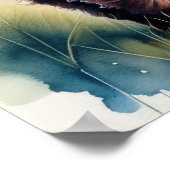 Leuke Waterverf Schilderen van een Highland Koe 5: Poster (Hoek)