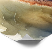 Leuke Waterverf Schilderen van een Highland Koe 5: Poster (Hoek)