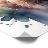 Leuke Waterverf Schilderen van een Highland Koe 5: Poster (Hoek)