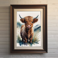 Leuke Waterverf Schilderen van een Highland Koe 5: