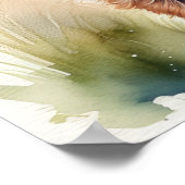 Leuke Waterverf Schilderen van een Highland Koe 5: Poster (Hoek)