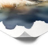 Leuke Waterverf Schilderen van een Highland Koe 5: Poster (Hoek)