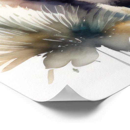 Leuke Waterverf Schilderen van een Llama 5:4 Poster (Hoek)