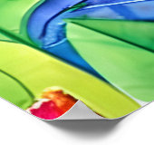 Leuke Waterverf Sinaasappel Kat en  Bloemen Poster (Hoek)