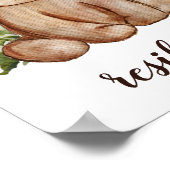 Leuke Waterverf Stijl Beer en Bomen Tekstnaam Poster (Hoek)