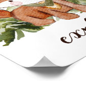 Leuke Waterverf Stijl Vos en Bomen Tekstnaam Poster (Hoek)