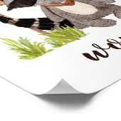 Leuke Waterverf stijl wasbeer aangepaste tekst naa Poster (Hoek)