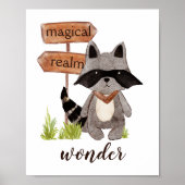 Leuke Waterverf stijl wasbeer aangepaste tekst naa Poster (Voorkant)