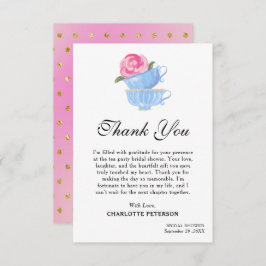 Leuke Waterverf Tea Party Vrijgezellenfeest Bedankkaart