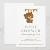 Leuke waterverf teddybeer Baby shower Kaart (Voorkant / Achterkant)