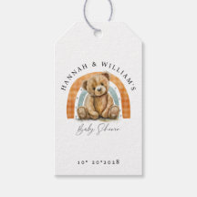 Leuke Waterverf teddybeer en regenboog Baby shower