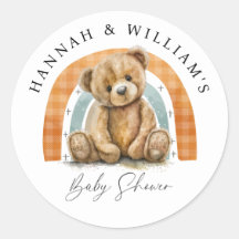 Leuke Waterverf teddybeer en regenboog Baby shower