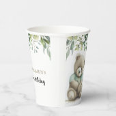 Leuke Waterverf teddybeer verlaat elke leeftijd ve Papieren Bekers (Rechts)