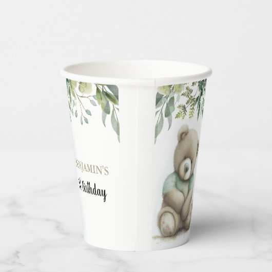 Leuke Waterverf teddybeer verlaat elke leeftijd ve Papieren Bekers (Rechts)