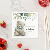 Leuke Waterverf teddybeer verlaat elke leeftijd ve Servet (Insitu)