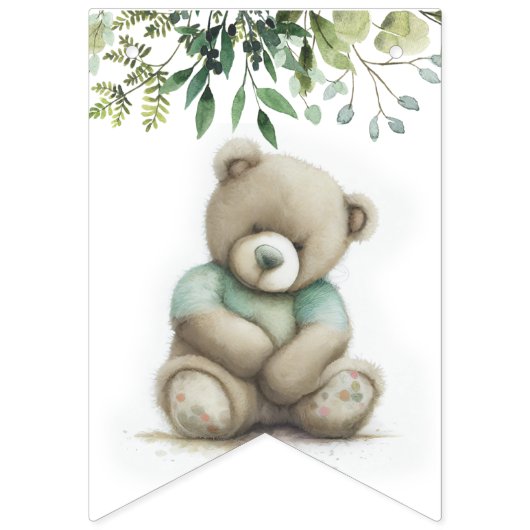 Leuke Waterverf teddybeer verlaat elke leeftijd ve Vlaggetjes (Eerste vlag)