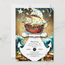 Leuke Waterverf Treasure Pirate Verjaardag