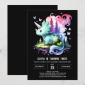 Leuke Waterverf Triceratops Verjaardag Kaart (Voorkant / Achterkant)