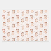 Leuke Waterverf uilen in aardetinten Inpakpapier Vel (Voorkant)