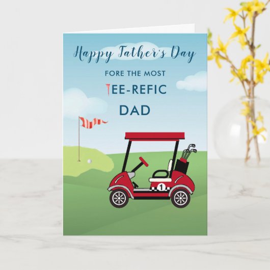 Leuke Waterverf Vaderdag Kaart golfthema (Gele Bloem)