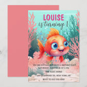 Leuke Waterverf Vis Onder het Zee Verjaardag Kaart (Voorkant / Achterkant)