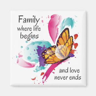 Leuke Waterverf Vlinder Familie Leven Quote Magneet