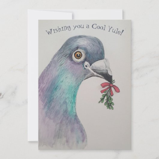 Leuke Waterverf Vogelkerst Feestdagenkaart (Voorkant)