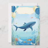 Leuke Waterverf walvis onder het Zee Ocean Birthda Kaart (Achterkant)