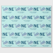 Leuke Waterverf Whale Birthday gepersonaliseerd Cadeaupapier (Vlak)