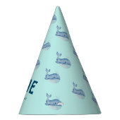 Leuke Waterverf Whale Birthday gepersonaliseerd Feesthoedjes (Rechts)