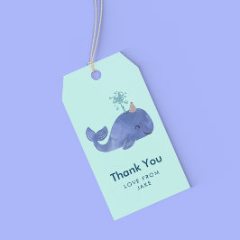 Leuke Waterverf Whale Party Pet Cadeaulabel