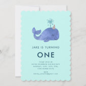 Leuke Waterverf Whale Party Pet Verjaardag Kaart (Voorkant)