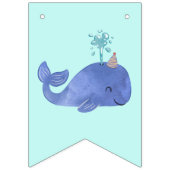 Leuke Waterverf Whale Party Pet Verjaardag Vlaggetjes (Eerste vlag)