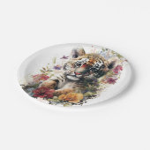 Leuke Waterverf Wild Tiger Cub Kids Verjaardag Papieren Bordje (Gekanteld)