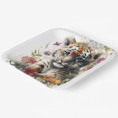 Leuke Waterverf Wild Tiger Cub Kids Verjaardag Papieren Bordje (Gebogen)