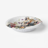 Leuke Waterverf Wild Tiger Cub Kids Verjaardag Papieren Kommen (Gebogen)