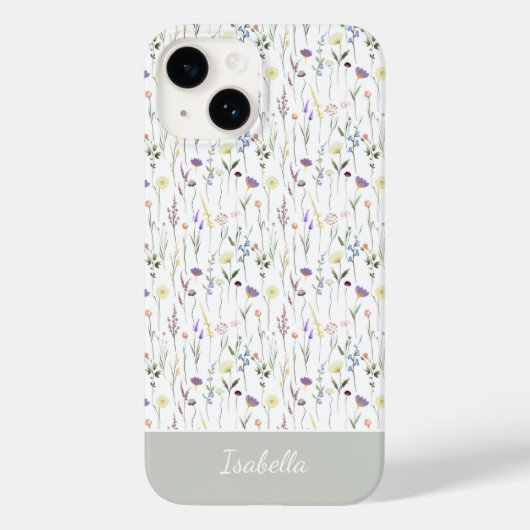 Leuke Waterverf  Wildflower gepersonaliseerd Case-Mate iPhone Case (Achterkant)