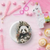 Leuke Waterverf Wildflower Panda Beer Verjaardag Papieren Kommen (Feest)