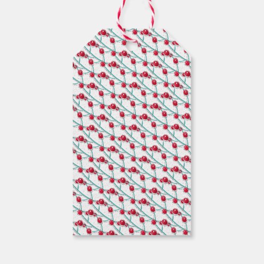 Leuke waterverf Winter Kerstmis kous Cadeaulabel (Achterkant)