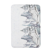 Leuke Waterverf Witte zeehond Pijnbomen Sneeuwvlok Badmat (Voorkant Verticaal)