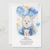 Leuke Waterverf Wolf Pup Verjaardagsuitnodiging Kaart (Voorkant)